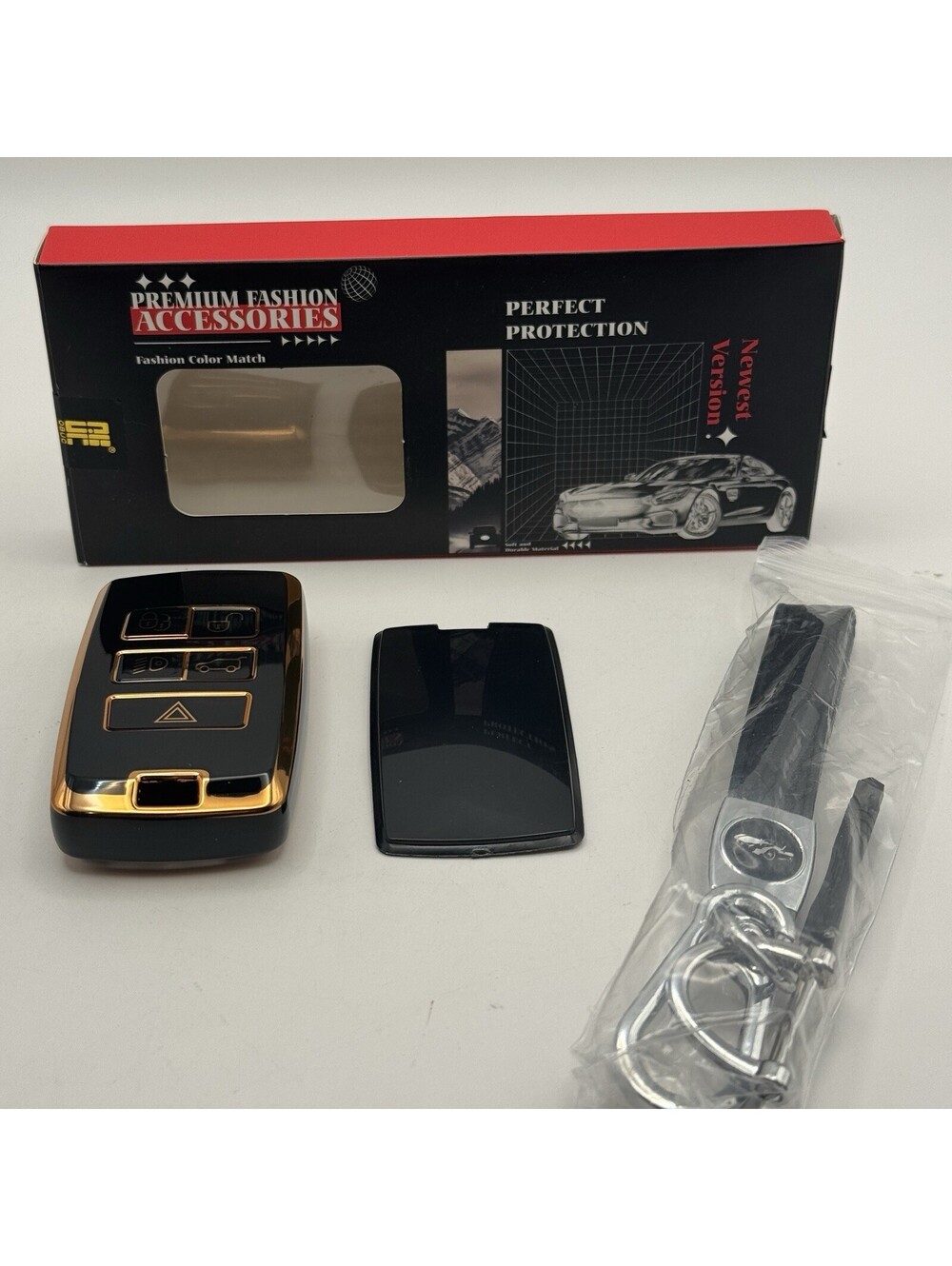QBUC for LAND ROVER/JAGUAR Key Fob Cover Case with Keychain Models In Pics